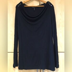 BCBG MAXAZRIA Women Long Sleeve Cowl Neck Blouse Top